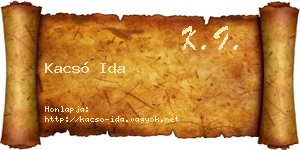 Kacsó Ida névjegykártya