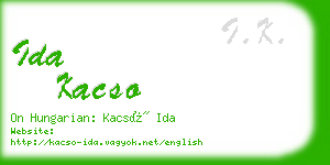 ida kacso business card